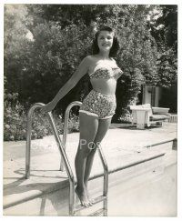2x331 GLORIA GORDON 8x10 still '40s sexy full-length portrait in bathing suit by swimming pool!