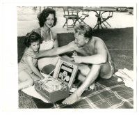2x361 HEDY LAMARR 8x10 still '51 on honeymoon with husband Ted Stauffer & daughter Denise!