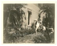 2x390 HULA 8x10 still '27 Clara Bow wearing straw hat riding horse by house in Hawaii!