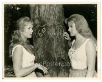 2x386 HOW THE WEST WAS WON 8x10 still '64 Carroll Baker & Debbie Reynolds by carvings on tree!