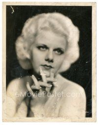 2x440 JEAN HARLOW 8x10 still '32 wonderful head & shoulders portrait with her hands clasped!