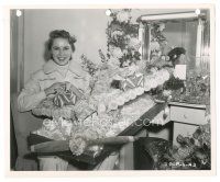 2x449 JET PILOT candid 8x10 key book still '57 Janet Leigh with lots of flowers from an admirer!