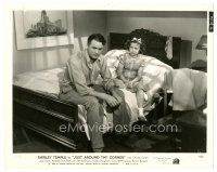 2x471 JUST AROUND THE CORNER 8x10 still '38 Shirley Temple looks at sad Charles Farrell on bed!