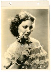 2x545 LORETTA YOUNG 8x11 key book still '30s close up of the beautiful actress holding a flower!