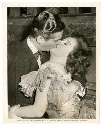 2x547 LOST MOMENT 8x10 still '47 best romantic c/u of Bob Cummings kissing Susan Hayward!