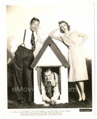2x560 LOVE THY NEIGHBOR 8x10 still '40 Jack Benny in doghouse between Mary Martin & Fred Allen!