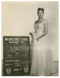 2x566 LURENE TUTTLE 7.5x9.75 still '55 wardrobe test shot in cool dress from Sincerely Yours!