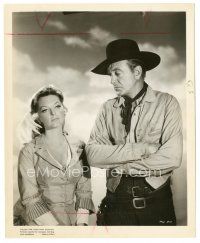 2x575 MAN OF THE WEST 8.25x10 still '58 Gary Cooper & Julie London look upset with each other!