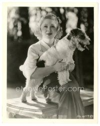 2x611 MARY CARLISLE 8x10.25 still '30s full-length seated portrait with her cute dog!