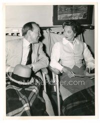 2x626 MERLE OBERON 8.25x10 news photo '53 candid with Byron Foulger from TV's Love at Sea!