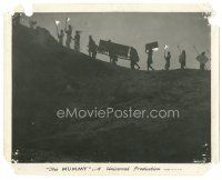 2x659 MUMMY 8x10 still '32 cool far shot of procession of men with sarcophagus & torches!