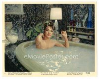 2x679 NEVER SO FEW color 8x10 still '59 close up of sexy Gina Lollobrigida naked in bathtub!