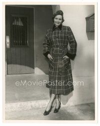 2x717 PATRICIA NEAL 8x10 still '50 full-length in great plaid raincoat by Jack Albin!