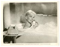 2x736 PILLOW TALK 8x10.25 still '59 great close up of Doris Day on phone in bubble bath!