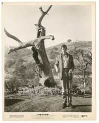 2x754 PSYCHO 8x10.25 still '60 full-length Anthony Perkins standing outside by cool tree!