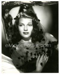 2x778 RITA HAYWORTH deluxe 7.25x9.25 still '40s close up of the beautiful star wearing cool veil!