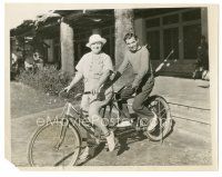 2x845 SOPHIE TUCKER/EDDIE CANTOR 7x9 news photo '33 c/u riding together on a tandem bicycle!