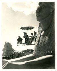2x892 TEN COMMANDMENTS candid 7.5x9.5 still '56 Cecil B. DeMille on camera crane by sphinx!