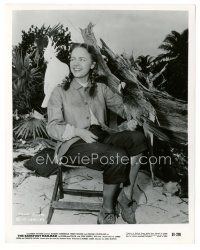 2x894 TERRY MOORE 8x10.25 still '51 on tropical island with cockatiel & parrot in Barefoot Mailman