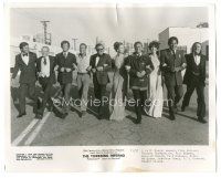 2x925 TOWERING INFERNO candid 8.25x10 still '74 great portrait of entire top cast arm-in-arm!