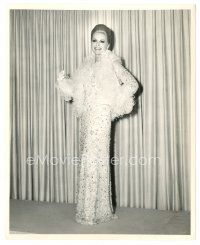 2x958 VIRNA LISI 8x10 still '67 full-length in cool elaborate beaded dress from Anyone Can Play!