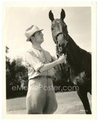 2x977 WILLIAM POWELL 8x10 still '30s wonderful close up of the star looking at his horse!