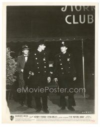2x988 WRONG MAN 8.25x10 still '57 Henry Fonda & cops outside the famous Stork Club, Hitchcock