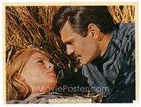 2x224 DOCTOR ZHIVAGO color 7.5x10 still '65 romantic c/u of Omar Sharif & Julie Christie in hay!