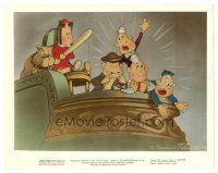 2x538 LITTLE LULU color 8x10 still '43 classic cartoon character with kids & dog on balcony!
