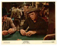 2x678 NEVADA SMITH color 8x10 still '66 c/u of gambler Steve McQueen deep in thought at poker game!