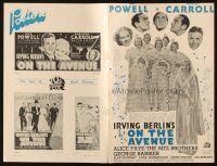 2y180 ON THE AVENUE English pressbook '37 Alice Faye, Dick Powell, Ritz Brothers, Irving Berlin