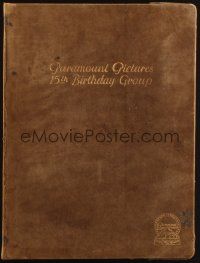 2y008 PARAMOUNT PICTURES 15TH BIRTHDAY GROUP campaign leather slipcover/folder '27 cool!