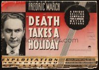 2y131 DEATH TAKES A HOLIDAY pressbook '34 men feared Fredric March, women adored him!