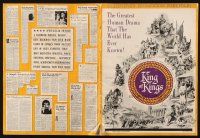 2y159 KING OF KINGS pressbook '61 Nicholas Ray Biblical epic, Jeffrey Hunter as Jesus!