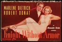 2y161 KNIGHT WITHOUT ARMOR pressbook '37 Marlene Dietrich, Robert Donat