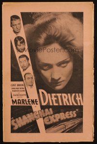 2y194 SHANGHAI EXPRESS pressbook '32 Marlene Dietrich, Josef von Sternberg, tons of great images!