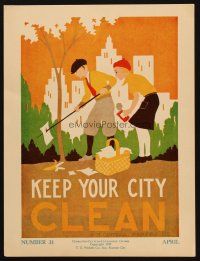2y090 KEEP YOUR CITY CLEAN special 12x17 '39 teaching kids to be civic minded by H.M. Cantrall!
