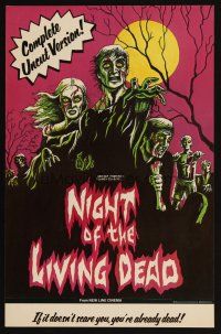 2y093 NIGHT OF THE LIVING DEAD special 11x17 R78 George Romero classic,different zombie art