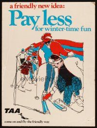 2y023 TAA PAY LESS Australian travel poster '60s come on and fly - the friendly way!