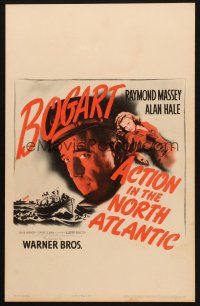 2y227 ACTION IN THE NORTH ATLANTIC WC '43 great close up of Humphrey Bogart + sexy Julie Bishop!