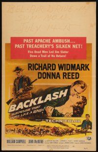 2y254 BACKLASH WC '56 Richard Widmark & sexy Donna Reed in suspense that cuts like a whip!