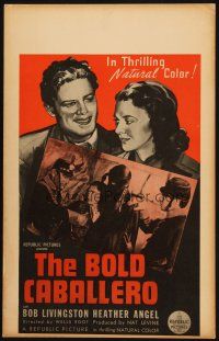 2y288 BOLD CABALLERO WC '36 Bob Livingston as Zorro saving pretty Heather Angel from soldiers!