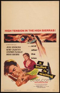 2y299 BULLET IS WAITING WC '54 Jean Simmons is trapped with Rory Calhoun & Stephen McNally!