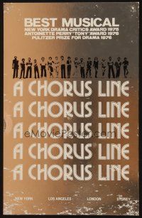 2y320 CHORUS LINE stage play WC '76 cool silver metallic image with cast, Best Musical winner