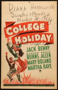 2y325 COLLEGE HOLIDAY WC '36 cool artwork of cheering college students, top comics of the day!