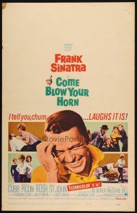 2y328 COME BLOW YOUR HORN WC '63 close up of laughing Frank Sinatra, from Neil Simon's play!