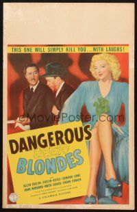 2y339 DANGEROUS BLONDES WC '43 super sexy Evelyn Keyes will kill you with laughs!