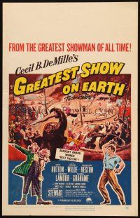 2y388 GREATEST SHOW ON EARTH WC R67 Cecil B. DeMille circus classic,Charlton Heston, James Stewart