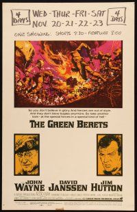 2y390 GREEN BERETS WC '68 John Wayne, David Janssen, Jim Hutton, McCarthy Vietnam War art!