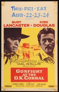 2y393 GUNFIGHT AT THE O.K. CORRAL WC '57 Burt Lancaster, Kirk Douglas, directed by John Sturges!
